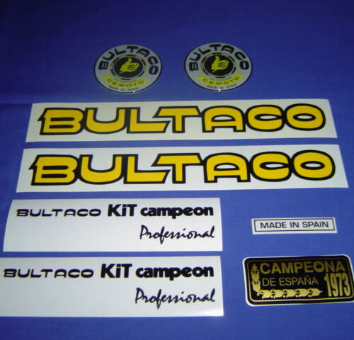 ADHESIVOS BULTACO SHERPA KIT CAMPEON, JUEGO COMPLETO.