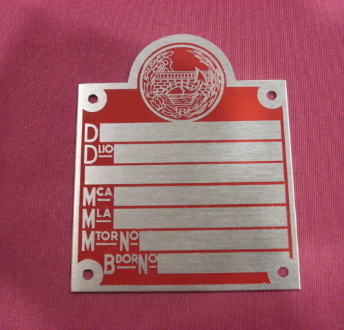 PLACA DE IDENTIFICACION EN ROJO