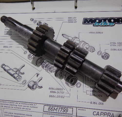 Montesa cappra 414, enduro 360 eje tren cambio 4 velocidades ref