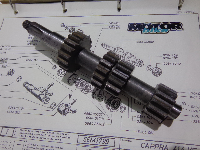 Montesa cappra 414, enduro 360 eje tren cambio 4 velocidades ref