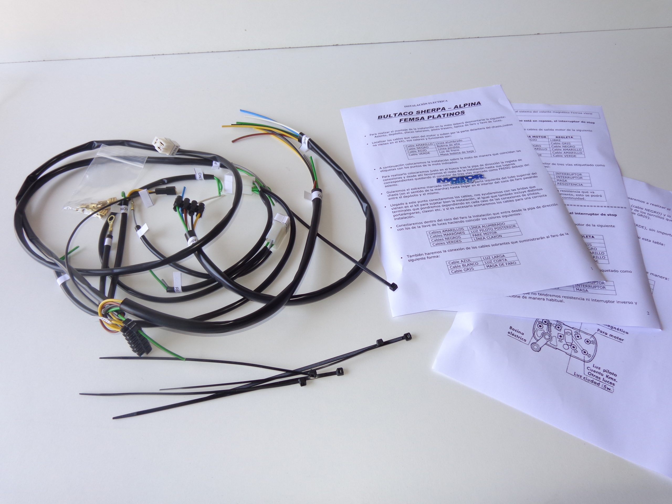 INSTALACION ELECTRICA BULTACO SHERPA, ALPINA, FEMSA PLATINOS