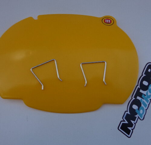 PORTA NUMEROS MONTESA CAPPRA AMARILLO CON ADHESIVO Y CLIPS