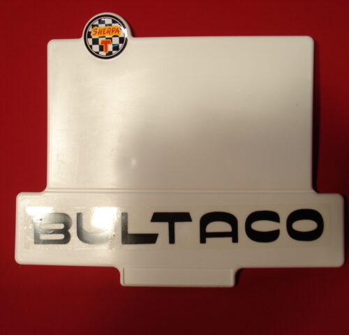 PORTA NUMEROS BULTACO BLANCO CON DOS ADHESIVOS