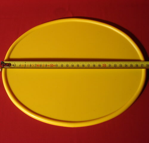 PORTA NUMEROS OVALADO PLASTICO AMARILLO